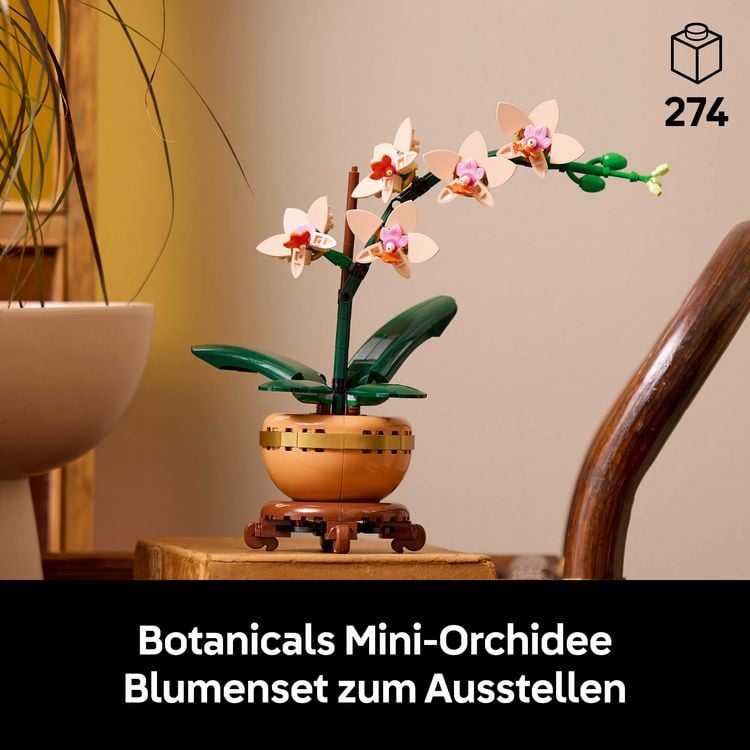 Produktbild: LEGO Botanicals 10343 Mini-Orchidee, Kunstblumen Set f&uuml;r Erwachsene