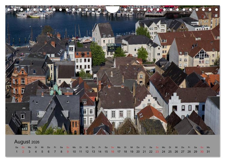 Produktbild: D&auml;cher von Flensburg (Wandkalender 2026 DIN A4 quer), CALVENDO Monatskalender