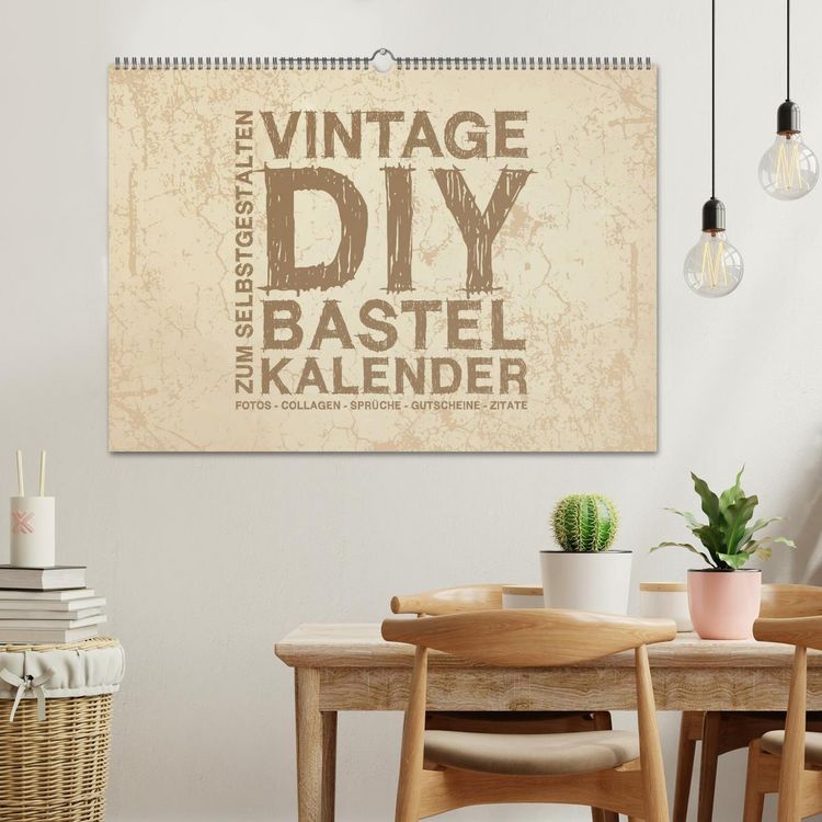 Produktbild: Vintage DIY Bastel-Kalender - Zum Selbstgestalten (Wandkalender 2026 DIN A2 quer), CALVENDO Monatskalender