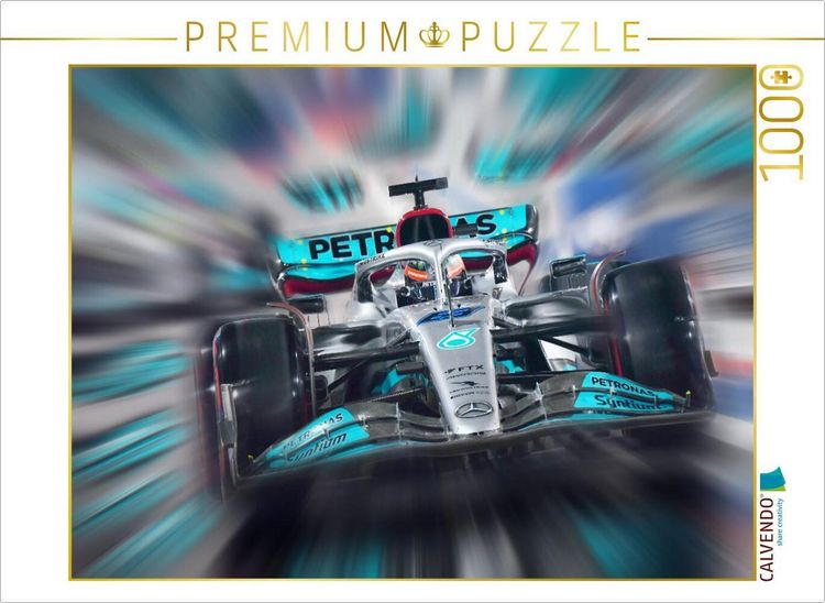 Produktbild: CALVENDO Puzzle Der Brite George Russell gilt als eines der gr&ouml;&szlig;ten Talente der Formel 1 und startet f&uuml;r AMG-Mercedes. | 1000 Teile Lege-Gr&ouml;&szlig;e 64x48cm