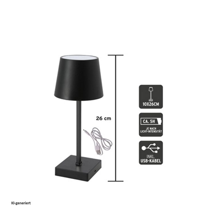 Produktbild: Cepewa LED Tischlampe Schwarz mit Touchfunktion LED Tischlampe Schwarz mit Touchfunktion