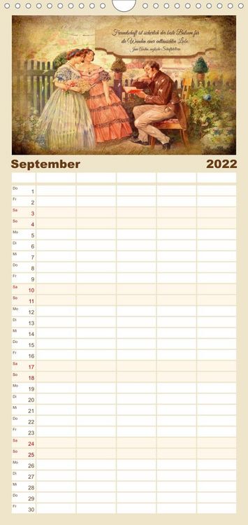 Produktbild: Poetische Romantik - Familienplaner hoch (Wandkalender 2022 , 21 cm x 45 cm, hoch)