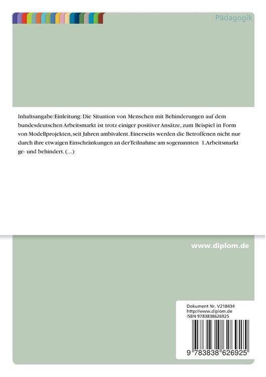 Produktbild: Arbeit und Behinderung