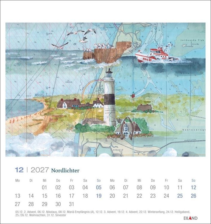 Produktbild: Nordlichter - See(h)karten Postkartenkalender 2027