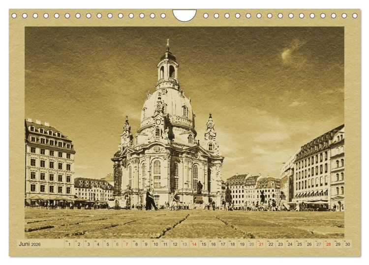 Produktbild: Dresden - Ein Kalender im Zeitungsstil (Wandkalender 2026 DIN A4 quer), CALVENDO Monatskalender