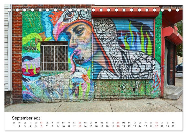 Produktbild: Brooklyn Street Art (Tischkalender 2026 DIN A5 quer), CALVENDO Monatskalender