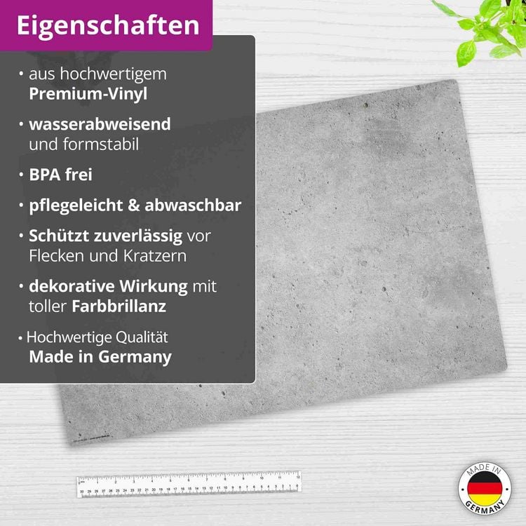 Produktbild: Cover-your-desk Schreibtischunterlage f&uuml;r Kinder und Erwachsene Betonoptik hell, aus hochwertigem Vinyl , 60 x 40 cm