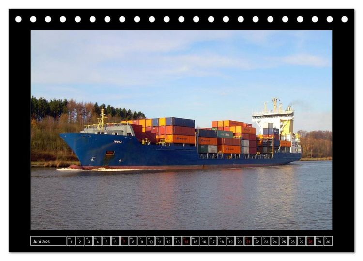 Produktbild: Containerschiffe (Tischkalender 2026 DIN A5 quer), CALVENDO Monatskalender