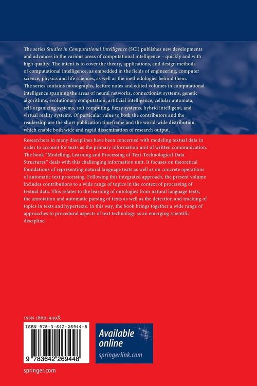 Produktbild: Modeling, Learning, and Processing of Text-Technological Data Structures