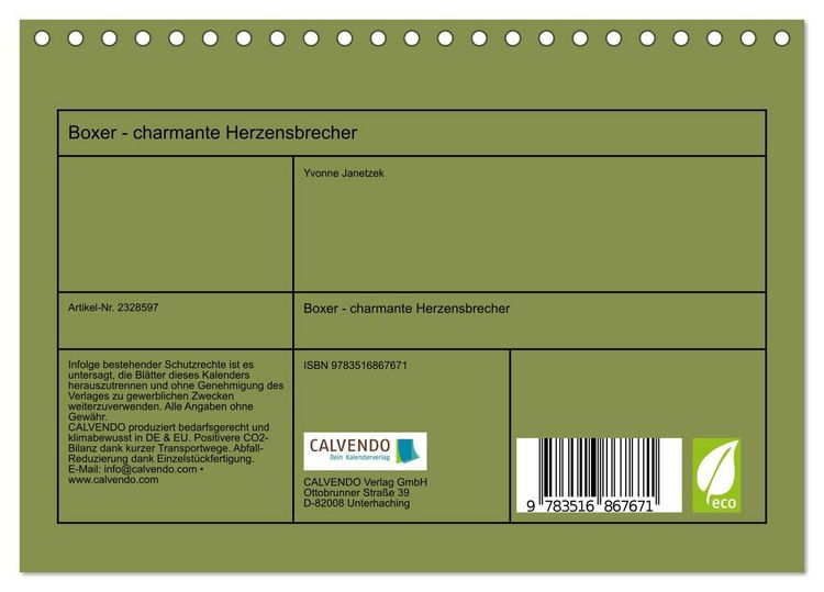 Produktbild: Boxer - charmante Herzensbrecher (Tischkalender 2027 DIN A5 quer), CALVENDO Monatskalender