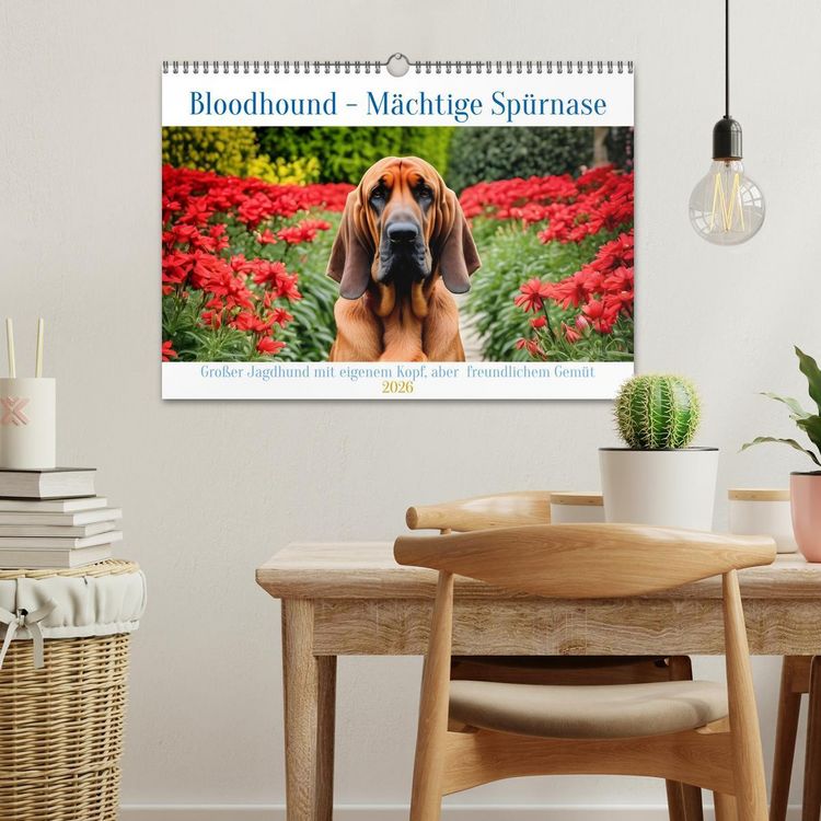 Produktbild: Bloodhound - M&auml;chtige Sp&uuml;rnase (Wandkalender 2026 DIN A3 quer), CALVENDO Monatskalender