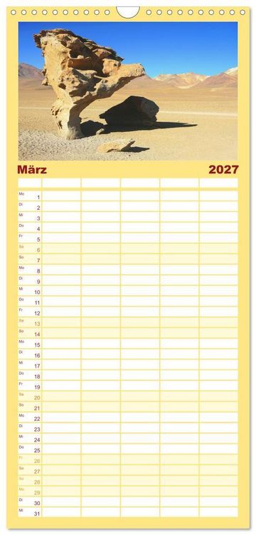 Produktbild: Familienplaner 2027 - Bolivien - Eine Wanderreise mit 5 Spalten (Wandkalender, 21 x 45 cm) CALVENDO