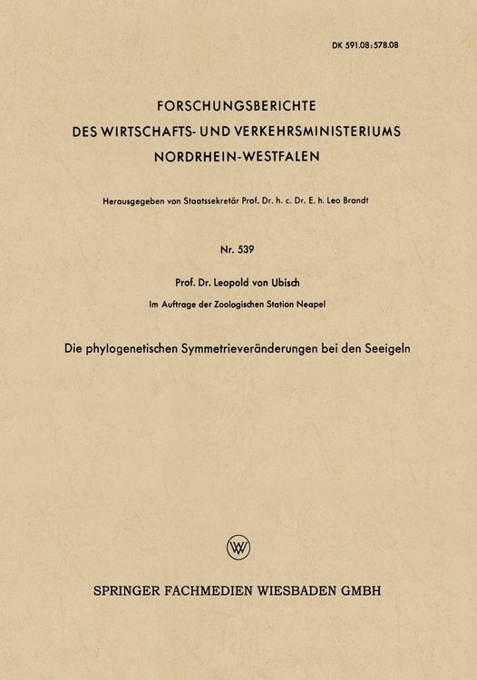 Produktbild: Die phylogenetischen Symmetriever&auml;nderungen bei den Seeigeln