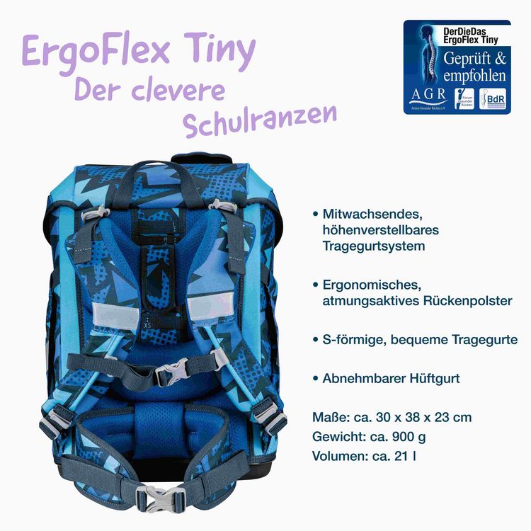 Produktbild: DerDieDas Schulranzen Set ErgoFlex Tiny, Schulranzen Set, 5tlg, Dark Dragon