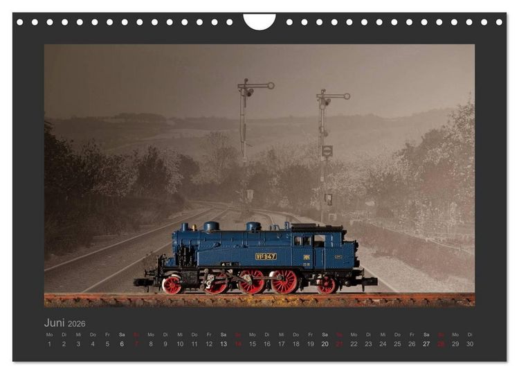 Produktbild: Dampflokomotiven in Spur N (Wandkalender 2026 DIN A4 quer), CALVENDO Monatskalender