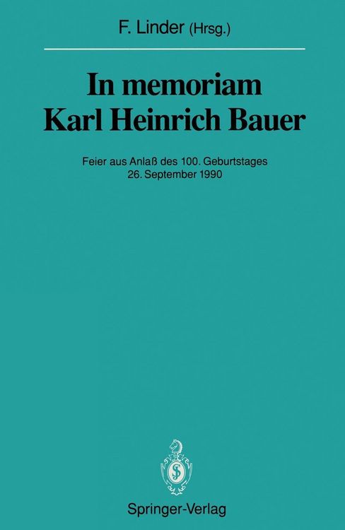 Produktbild: In memoriam Karl Heinrich Bauer