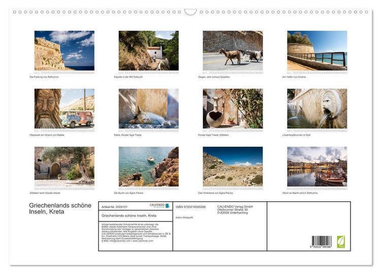 Produktbild: Griechenlands sch&ouml;ne Inseln, Kreta (Wandkalender 2026 DIN A2 quer), CALVENDO Monatskalender