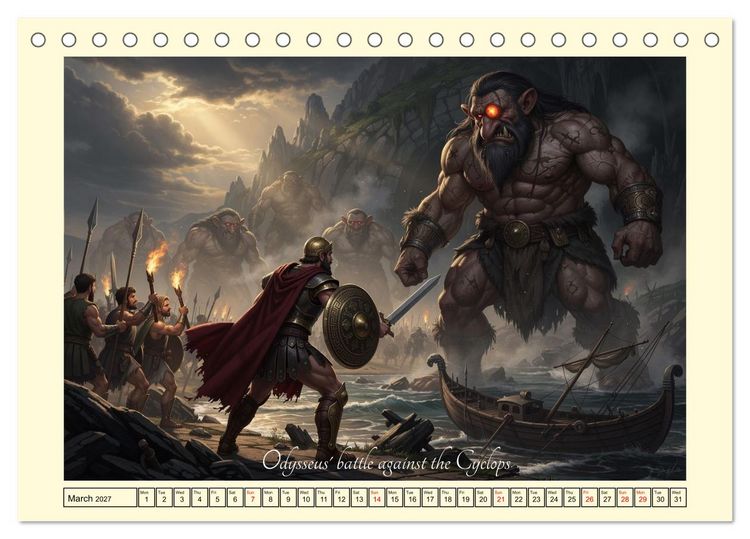 Produktbild: The adventurous journey of Odysseus (Desk Calendar 2027 DIN A5 landscape), CALVENDO 12 Month DeskCalendar