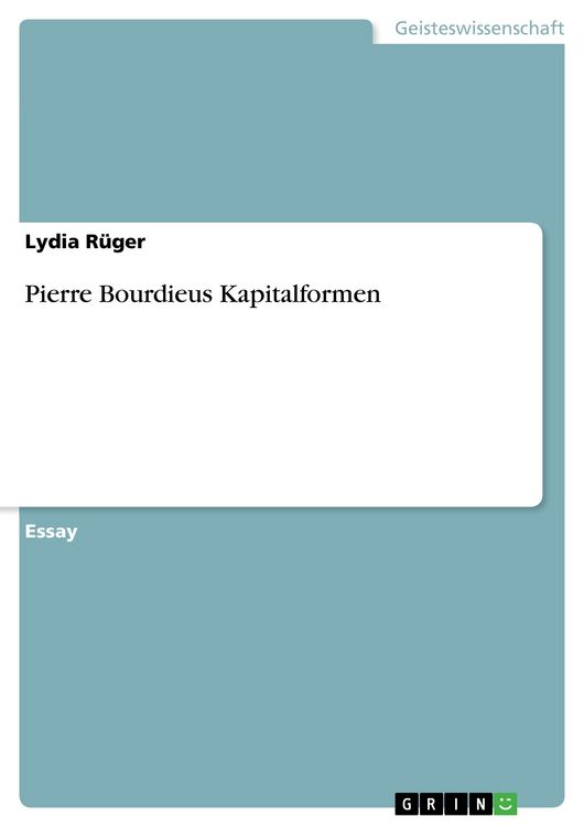 Produktbild: Pierre Bourdieus Kapitalformen