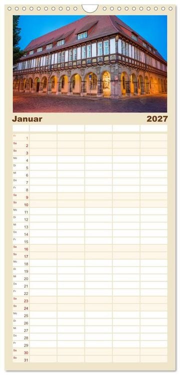 Produktbild: Familienplaner 2027 - Halberstadt Altstadtarchitektur unweit des Harzes mit 5 Spalten (Wandkalender, 21 x 45 cm) CALVENDO