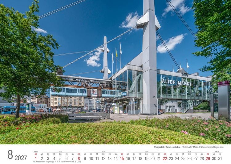 Produktbild: Wuppertaler Schwebebahn 2027 Bildkalender A3 Spiralbindung
