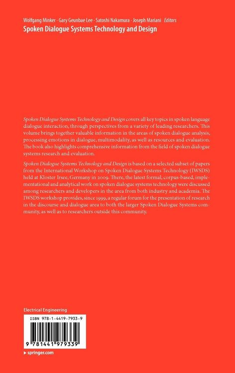 Produktbild: Spoken Dialogue Systems Technology and Design