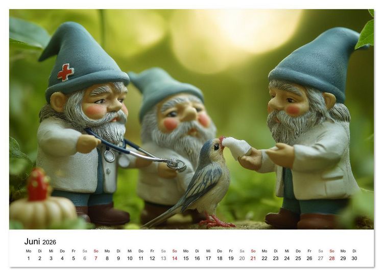 Produktbild: Berufe der Gartenzwerge (Wandkalender 2026 DIN A4 quer), CALVENDO Monatskalender