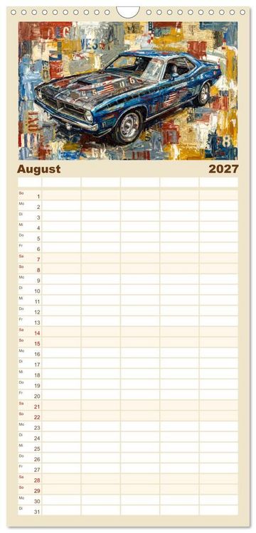 Produktbild: Familienplaner 2027 - Steroide auf vier R&auml;dern mit 5 Spalten (Wandkalender, 21 x 45 cm) CALVENDO