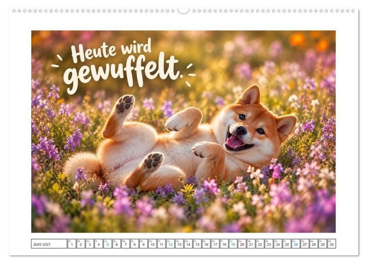 Produktbild: Zum Gl&uuml;ck gibt&rsquo;s Hunde (hochwertiger Premium Wandkalender 2027 DIN A2 quer), Kunstdruck in Hochglanz