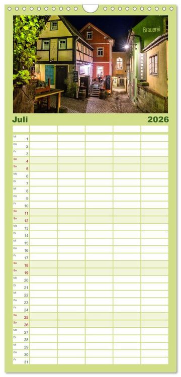 Produktbild: Familienplaner 2026 - Mystischer Malerweg mit 5 Spalten (Wandkalender, 21 x 45 cm) CALVENDO