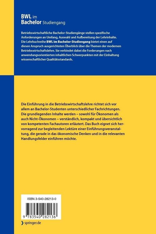 Produktbild: Einf&uuml;hrung in die Betriebswirtschaftslehre
