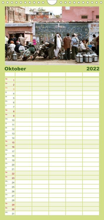 Produktbild: Familienplaner Alltagsleben in Indien (Wandkalender 2022 , 21 cm x 45 cm, hoch)