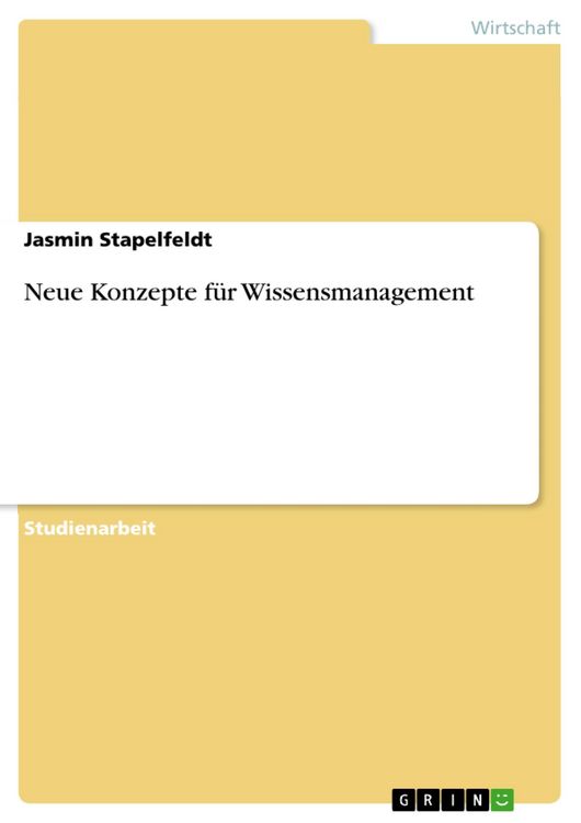 Produktbild: Neue Konzepte f&uuml;r Wissensmanagement