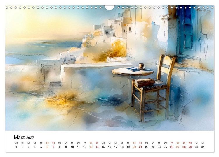 Produktbild: Mediterraner Glanz (Wandkalender 2027 DIN A3 quer), CALVENDO Monatskalender
