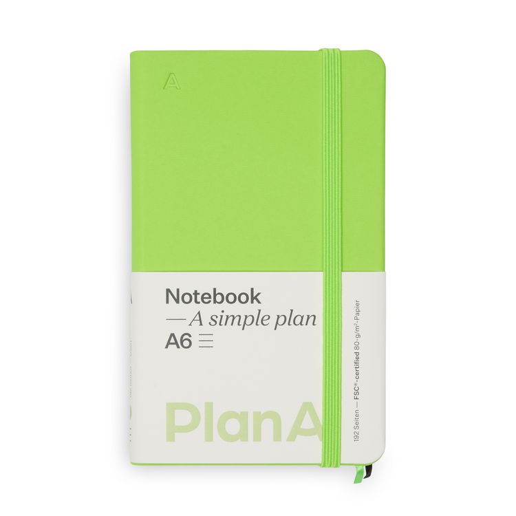 Produktbild: Notizbuch A6 Hardcover Kiwi Green Liniert, 192 Seiten