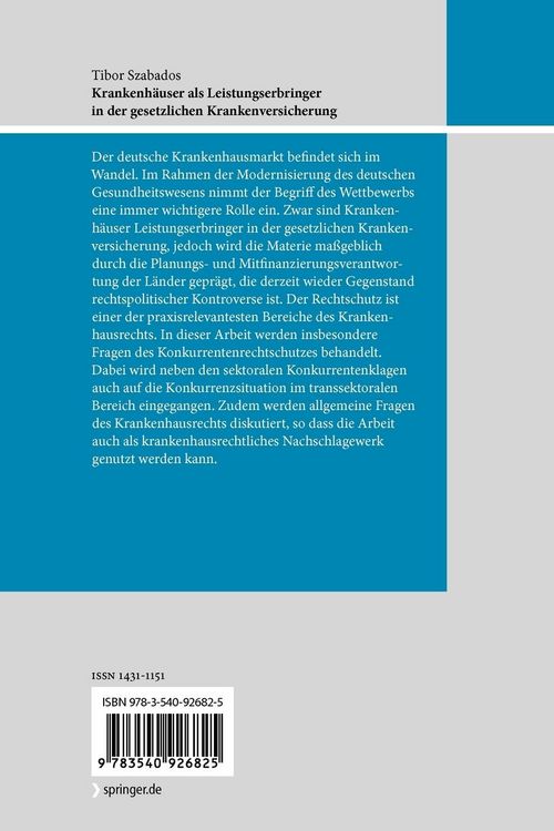 Produktbild: Krankenh&auml;user als Leistungserbringer in der gesetzlichen Krankenversicherung