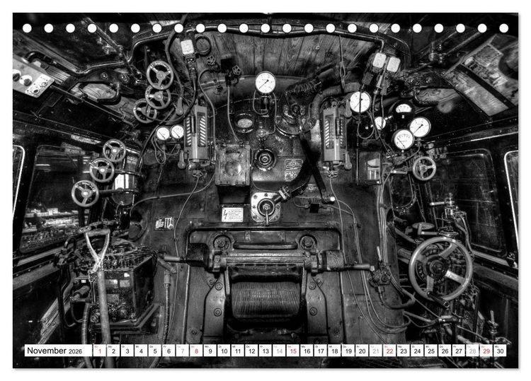 Produktbild: Unter Dampf - Eisenbahnromantik in schwarz-wei&szlig; (Tischkalender 2026 DIN A5 quer), CALVENDO Monatskalender