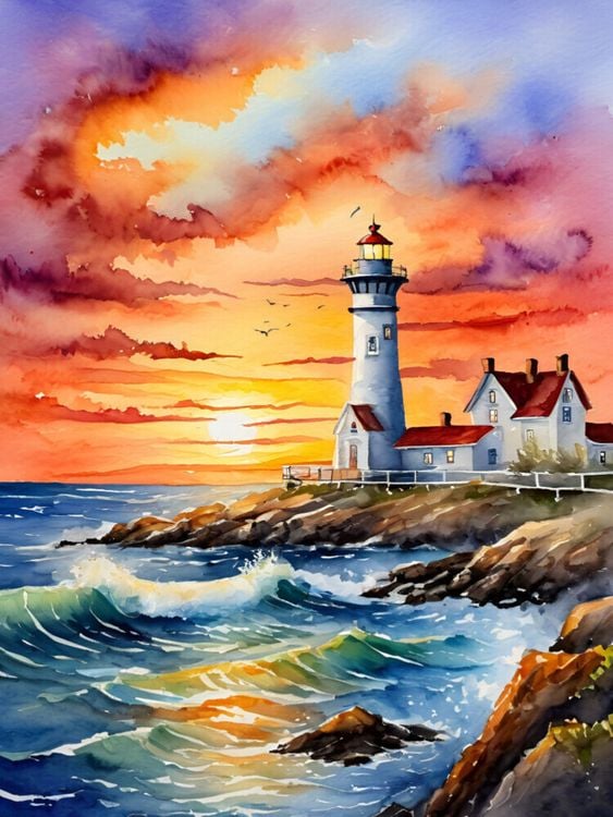 Produktbild: CALVENDO Puzzle Leuchtturm in der Abendsonne | 1000 Teile Lege-Gr&ouml;&szlig;e 64x48cm Foto-Puzzle f&uuml;r gl&uuml;ckliche Stunden