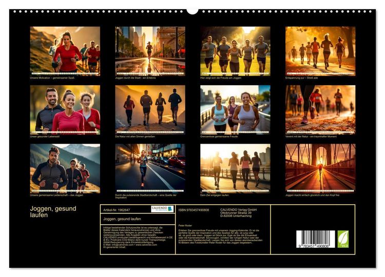 Produktbild: Joggen, gesund laufen (hochwertiger Premium Wandkalender 2026 DIN A2 quer), Kunstdruck in Hochglanz
