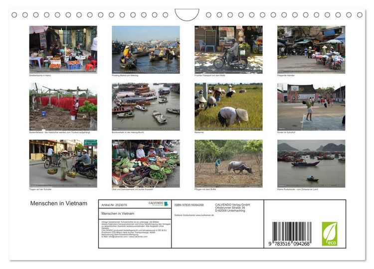 Produktbild: Menschen in Vietnam (Wandkalender 2026 DIN A4 quer), CALVENDO Monatskalender