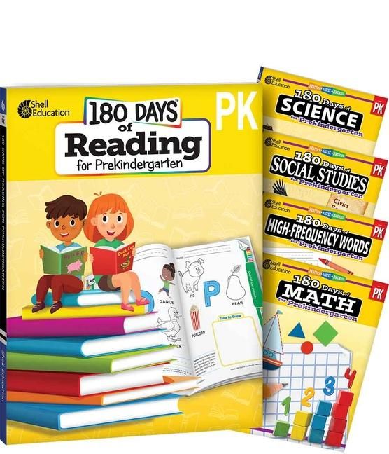 Produktbild: 180 Days(r) Reading, Math, High-Frequency Words Social Studies, and Science for Pre K 5- Book Set