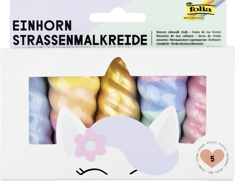 Produktbild: Einhorn Straßenmalkreide, 5 Stück à 35g, farbig sortiert