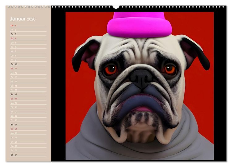 Produktbild: Graphic PoP Art Bulldogge (hochwertiger Premium Wandkalender 2026 DIN A2 quer), Kunstdruck in Hochglanz