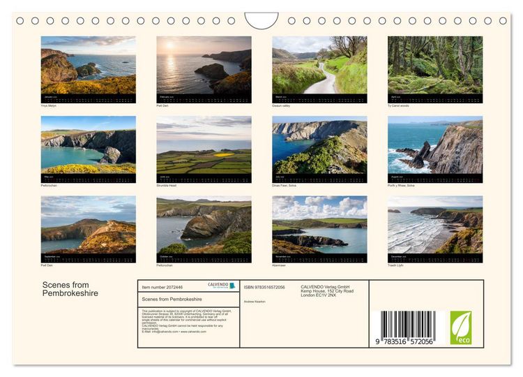 Produktbild: Scenes from Pembrokeshire (Wall Calendar 2026 DIN A4 landscape), CALVENDO 12 Month Wall Calendar