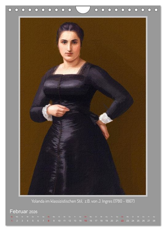 Produktbild: Yolanda in der Kunstgalerie (Wandkalender 2026 DIN A4 hoch), CALVENDO Monatskalender
