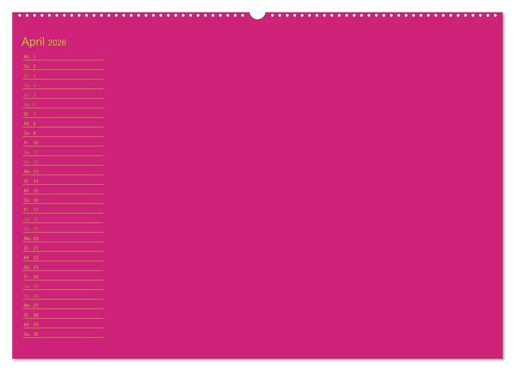 Produktbild: Bastel-Geburtstagskalender pink / Geburtstagskalender (Wandkalender 2026 DIN A2 quer), CALVENDO Monatskalender