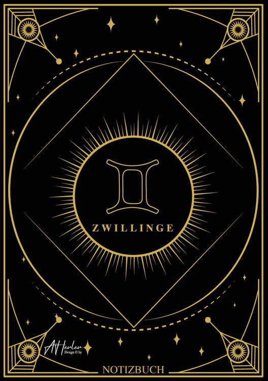 Produktbild: Edles Notizbuch Sternzeichen Zwillinge | Designed by Alfred Herler