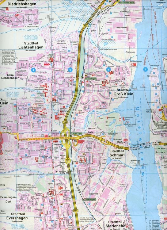 Falk Stadtplan Extra Standardfaltung Rostock