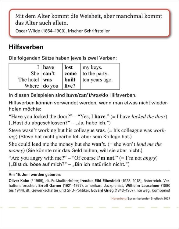 Produktbild: Englisch Sprachkalender 2027 - Englisch lernen leicht gemacht - Tagesabrei&szlig;kalender