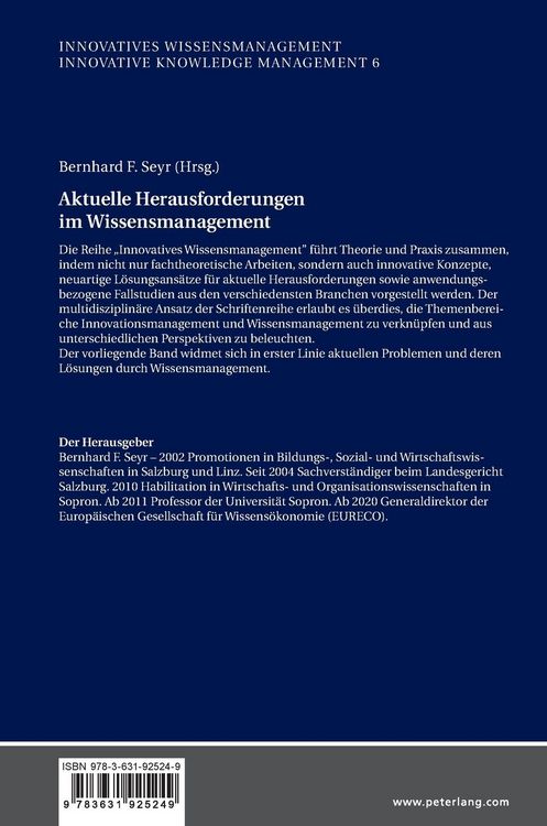 Produktbild: Aktuelle Herausforderungen im Wissensmanagement